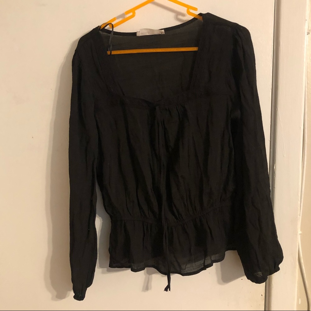 June & Hudson brand, size M, black blouse.